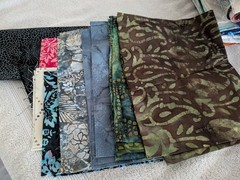 11 Pound Lot COTTON Quilt Fabric Fat Quarters and Larger, Squares, and Strips