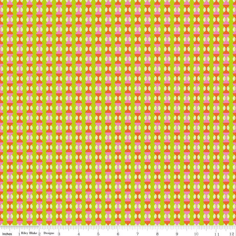 Yard ~ Celebrate Geometric Lime By Riley Blake $3.99 Ships ANY Amount Of Fabric