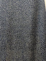 100%French Silk Georgette Navy Blue Off-White Pin Dot Fabric By The Yard 44″Wide