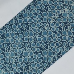 5 Yard Hand Block Flower Print Fabric Cotton Indian Natural Blue Sanganeri Print