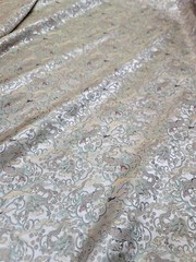 Asian Pattern Jacquard Brocade Fabric By The Yard Sage Beige For Dress Upholster
