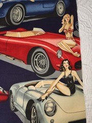 Alexander Henry Fabric Fastlane 2002 Hot Rods Pinup Girls Cotton