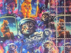 100% Cotton Woven Novelty Fabric Outer Space Cats By The 1/4 Yard 9×56