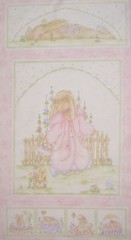 Easter Bunny Nursery Baby Rabbit Girl Cotton Fabric Cherished 24″ Panel