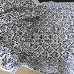 Premier Prints Madison Fabric By The Yard BTY Damask Black White Mid Cotton 58″W