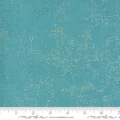Moda DANCE IN PARIS SPOTTED 1660 150M Teal Gold Dots ZEN CHIC Quilt Fabric