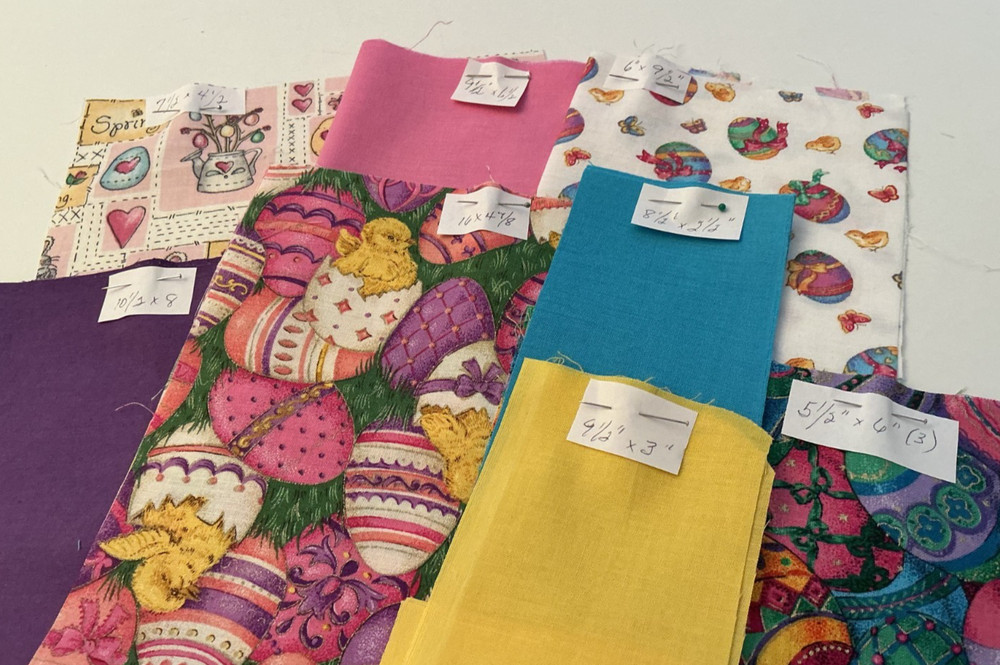 Easter Fabric, Lot of 8 Different Fabrics, sizes vary, (cotton/cotton blend)GR6