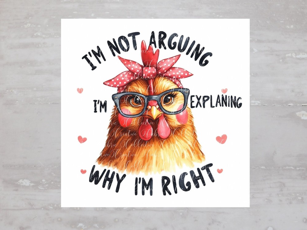 Hilarious Funny Chicken With Glasses Fabric Panel Craft Sewing Quilt Block A365