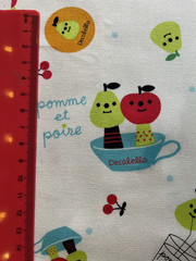 Happy Apples and Pears, Decolle, Japan, cotton canvas, half a meter