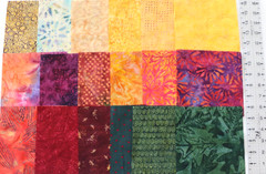 Fall Autumn 6″ quilt squares- BATIK Cotton Fabric orange red green