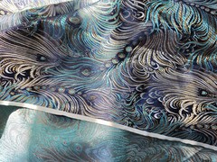 Brocade Fabric Viscose 29″ Wide Yarn Dyed Peacock Feather Designer Material