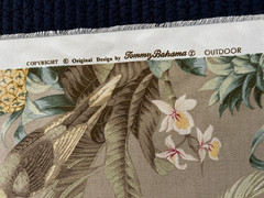 TOMMY BAHAMA Fabric TANGELO Beach Bounty Pineapples Hibiscus Tropical Birds 1 YD