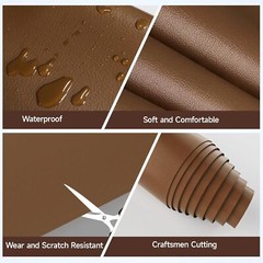 Marine Vinyl Fabric Thick Soft Smooth Waterproof Synthetic Fabric Material Brown