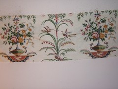 Thibaut, Empire Toile, Arabesque Toile, Remnants, Color White Multi, Var. Sizes