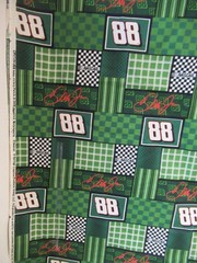 NASCAR Dale Earnhardt Jr VTG 2008 PATCHWORK Green Cotton Fabric #88 1 1/2X
