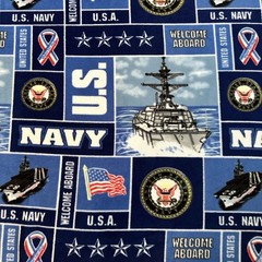 US Navy USA Military Fleece Fabric Print 62×58” Casual Blanket