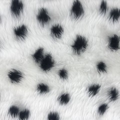 Dalmatian Fluffy Faux Fur Fabric 10cm x 10cm sample also sold by metre/yard
