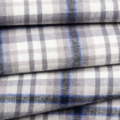 White and Gray Tartan Plaid Cotton Flannel Fabric – 60″ Wide – Sold by the Yard