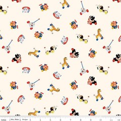 Pop ‘n Play Caricature Toss Le Creme Cotton Fabric