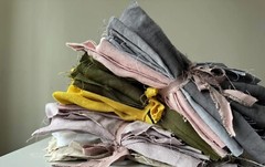 50 PCS Multicolour linen Floral Quilting Fabric Squares Scraps Bundle