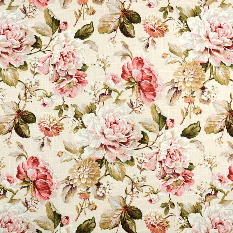 6 yrds x 54″ Belle Fleur in Tea Rose Discontinued Covington Classic Linen/Rayon