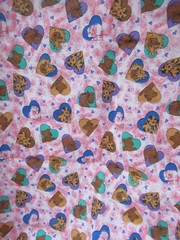 Has Hearts W/ANIMALS INSIDE THE HEARTS Pink Multi COTTON Fabric 1Y12″X44″ W