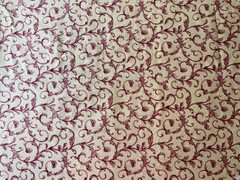 MILL CREEK FABRIC~Elaborate Swirls~BURGUNDY ON GOLD~Leafy Vines~ORNATE~Home Deco