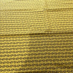 Cranston VIP Cotton Fabric 1 Yard Deep Yellow with Red Flower, Black Leaves