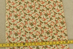 By 1/2 Yd, 35″ Wide, Vintage 1940’s-60’s, Orange &Olive Calico on Cream, B1690