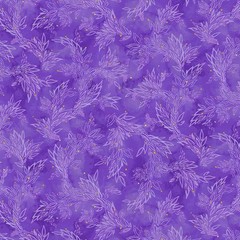 P&B Textiles Painted Sea by Amy Tieman PSEA5946 V Violet Leafy Sea Trails Cotton