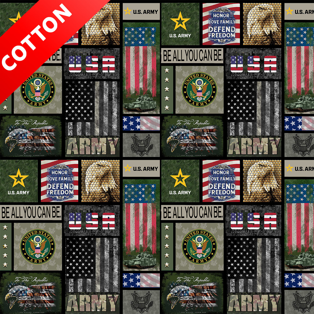 United States Army Cotton Fabric – 44″ Wide – Sold by The Yard & Bolt