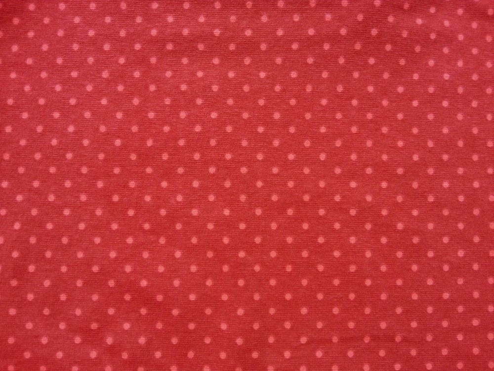 Red Pink Polka Dots Cotton Spandex Fabric 2 Way Stretch Jersey Knit by Yard