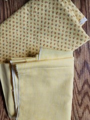 Lot of 2 small print fabrics for quilting or doll clothes about 2 yards