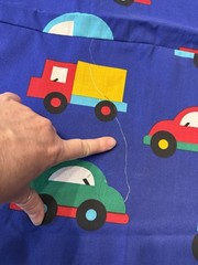 Truck Train Blue Fabric Sewing Quilting Kids Theme Cotton Measurements In Pics