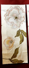Embroidered Flower Floral Designer Fabric SampleLite Pale Pink /Blush