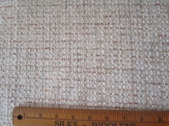 Off White Tan Pink Blue Rust Upholstery Mingled Linen Cot. Blend Fabric 14 Yds