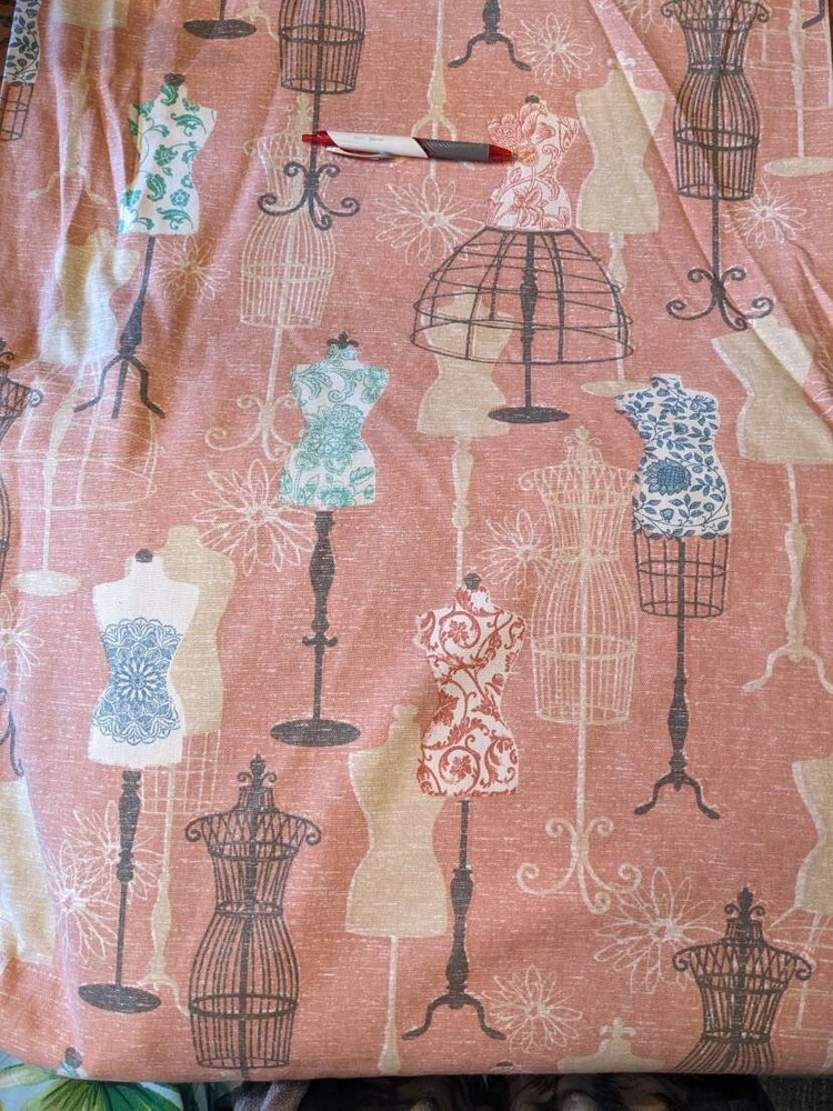 Bryant Vanity pink Cotton fabric victorian Dressmaker Form Mannequin 1.5 yards