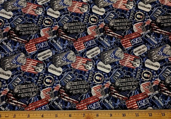 SYKEL Fabric – AIR FORCE – by the HALF yd (18″)