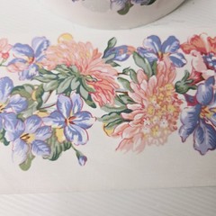Fabric Roll – Border Fabric Pink & Purple Flowers/floral Sewing Or patchwork