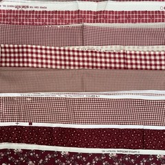Fabric Lot Quilting Cotton Checks Florals Red Tones Washed Aprx 1.6 lbs/6 yds