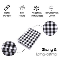 Black & White Plaid Cotton Flannel Fabric – 60″ Wide – Sold by the Yard and Bolt