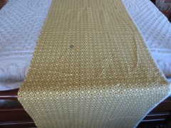 3904. MADISON AVENUE YELLOW PRINT Cotton/Cotton Blend DRAPERY FABRIC-53″x 3 yds.