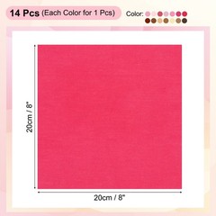 14Pcs 8″ x 8″ Solid Color Cotton Fabric Bundles Precut Fabric Pink/Brown