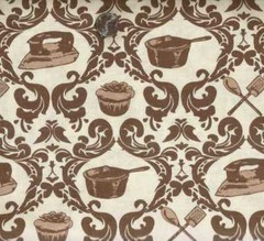 Domestic Divas Riley Blake pots pans kitchen cream fabric