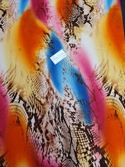 90/10 Stretch Chiffon Spandex Digital Print – 4 Way Stretch – “Tie Dye Snake”