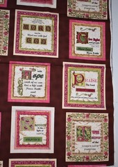 Quilt Blocks Bible Verses Cotton Fabric OOP Religious Classic Inspirational