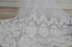 Vintage Cotton Embroidery Mesh Lace Fabric Tulle Lace Wedding Dresses Couture