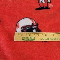 Nebraska Huskers Red Fleece Fabric 60″x35″ NCAA College Team Sports Print