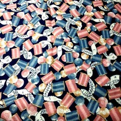 VTG 1993 Cotton Sewing Fabric Traditions Thread Spools Quilting Crafting 1y +21″