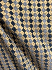 BLUE BEIGE DIAMOND CHENILLE UPHOLSTERY BROCADE FABRIC (56 in.) Sold BTY
